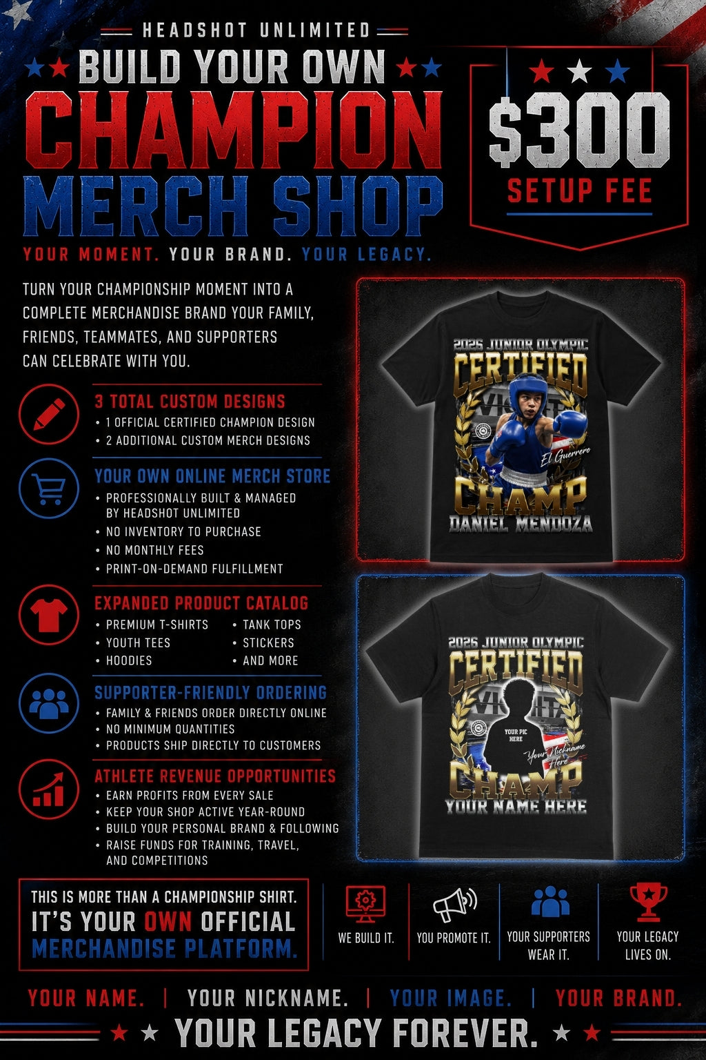 Build Your Own Champion Merch Shop